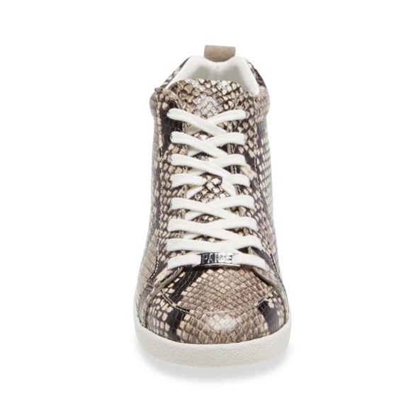 New Paige Annie Snake Embossed Mid Top Goat Leather Sneaker - Picture 2 of 11